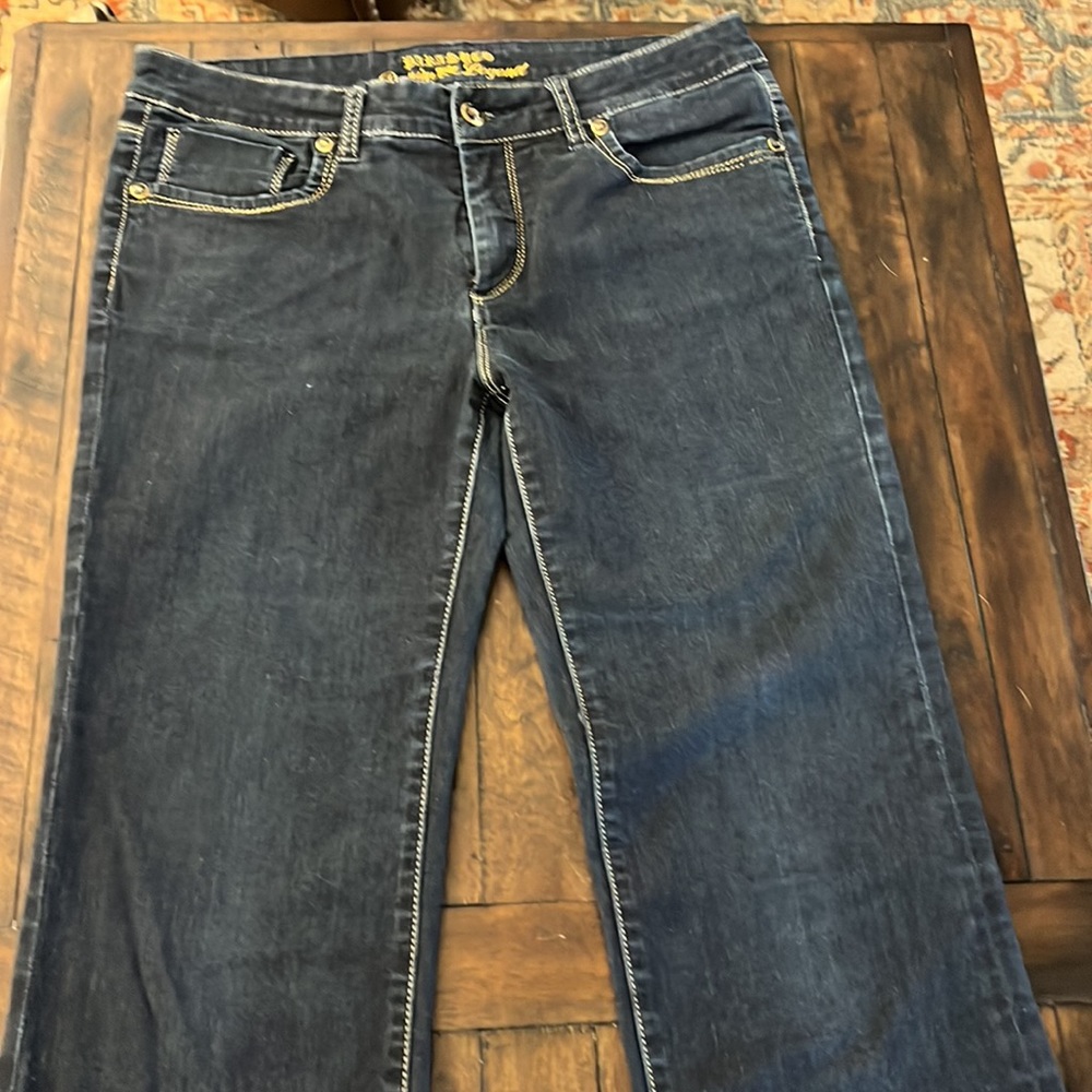 Parasuco dark blue denim jeans. Size 12 and  lengthy    35 1/2” inseam.